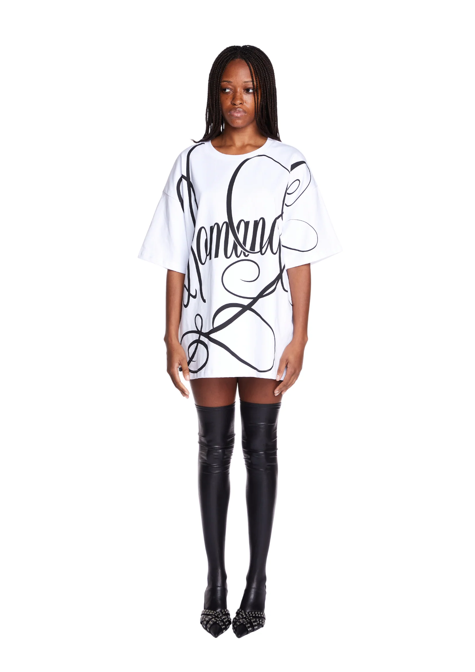 ROMANCE OVERSIZED T-SHIRT IN WHITE
