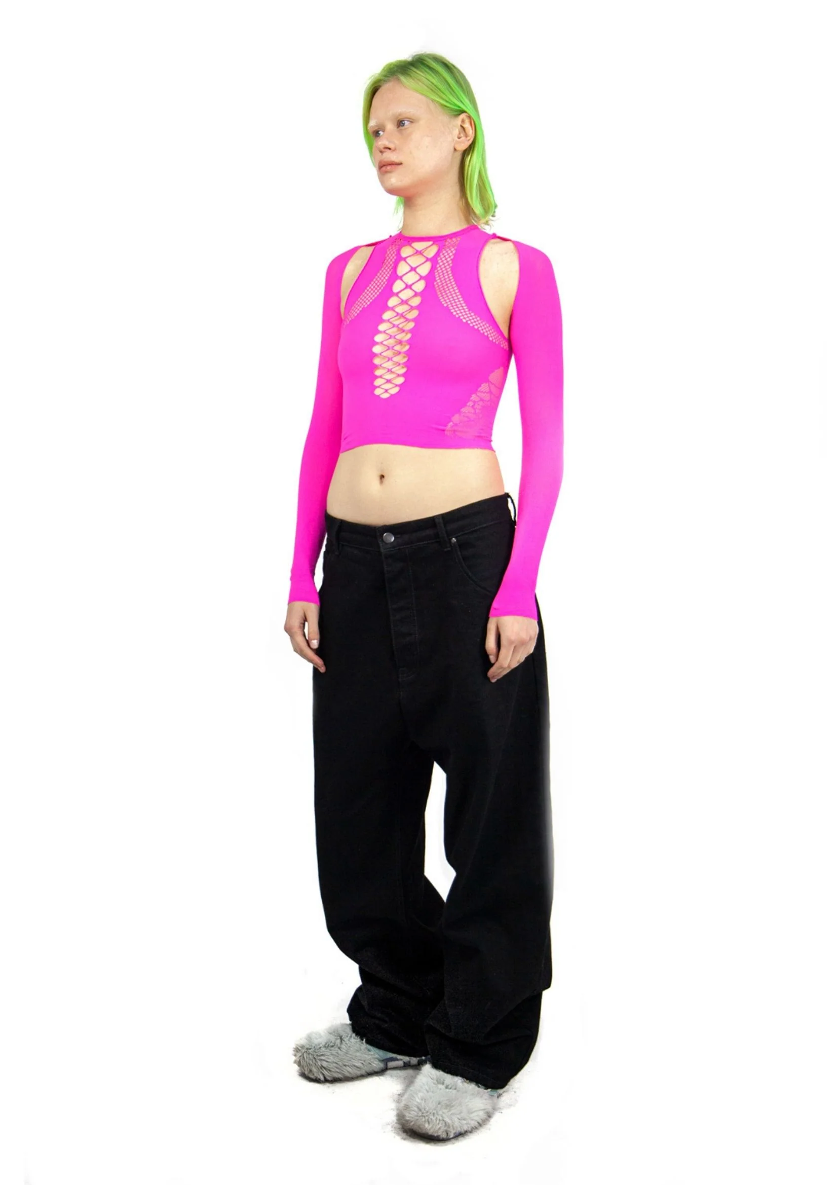SHAPEWEAR STRETCH TOP & SLEEVES IN PINK