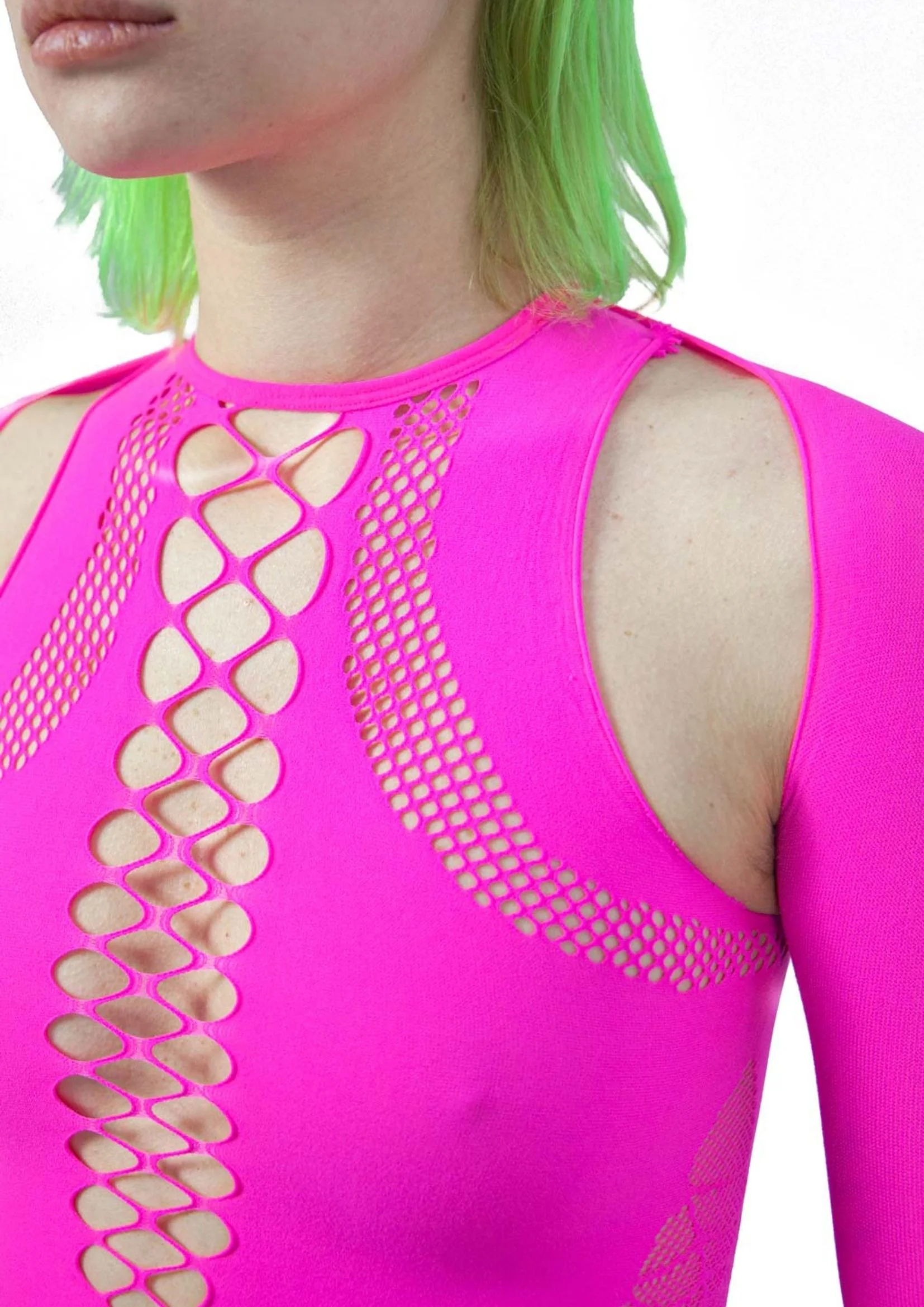 SHAPEWEAR STRETCH TOP & SLEEVES IN PINK - Image 3