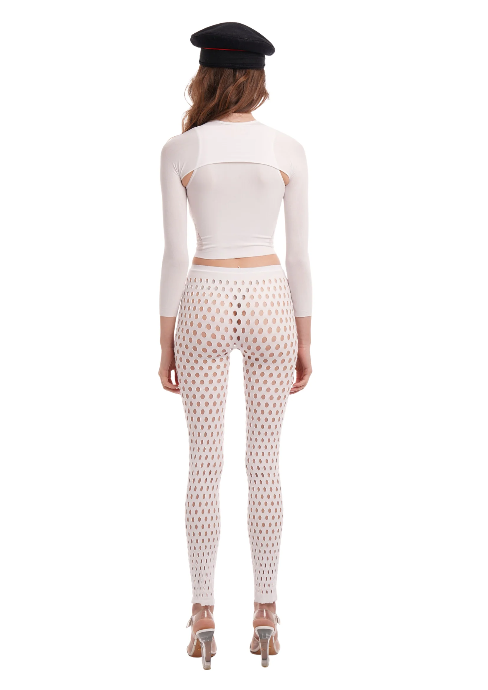 SHAPEWEAR STRETCH TOP & SLEEVES IN WHITE - Image 3