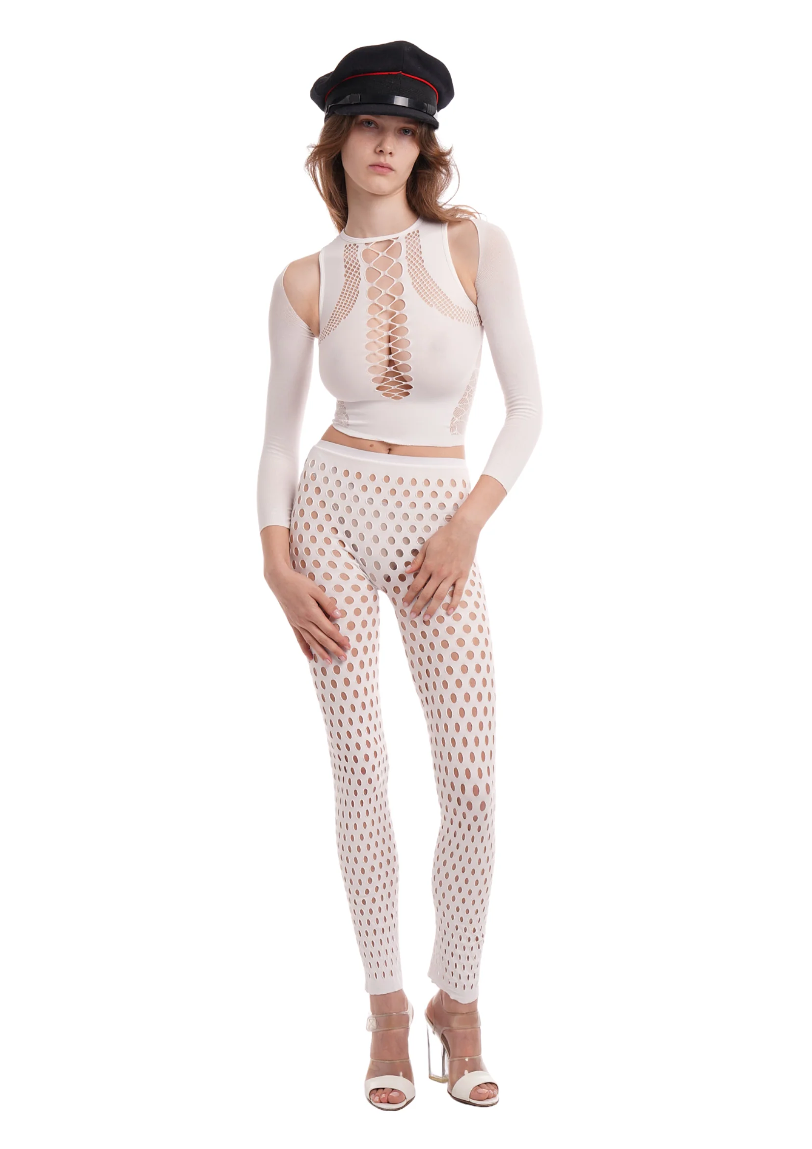 SHAPEWEAR STRETCH TOP & SLEEVES IN WHITE - Image 4