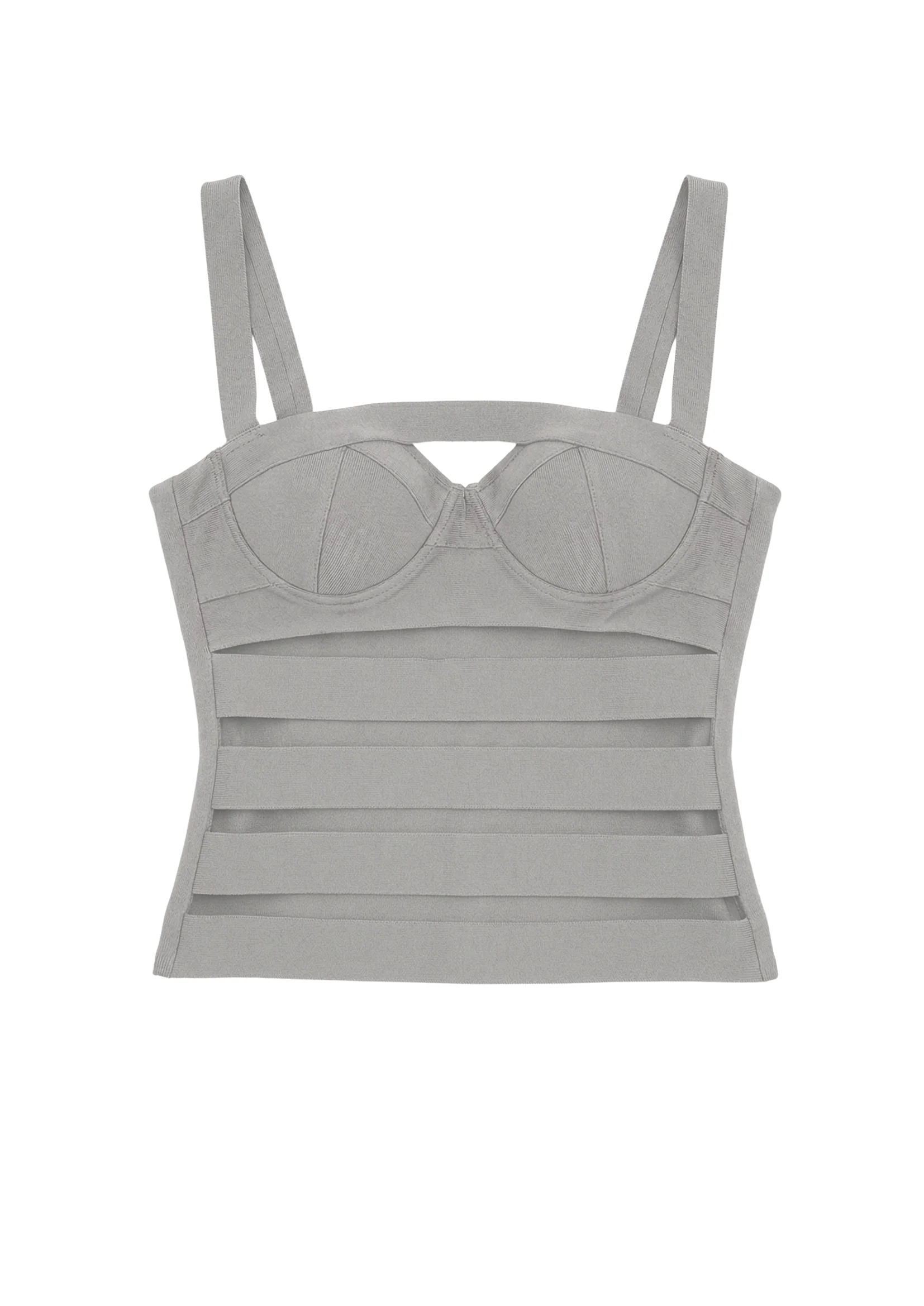 SNEAK BANDAGE TOP IN MID GREY - Image 7