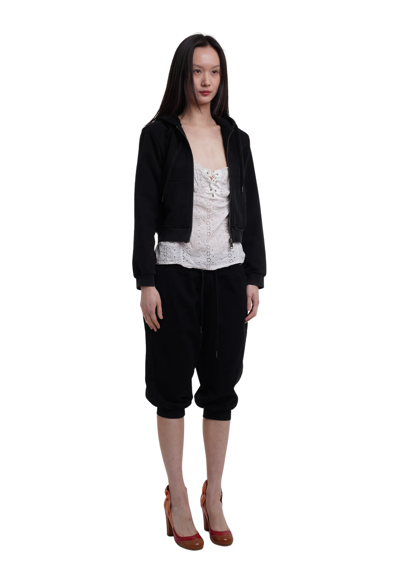 SWEATS SET CAPRIS IN WORN BLACK - Image 3
