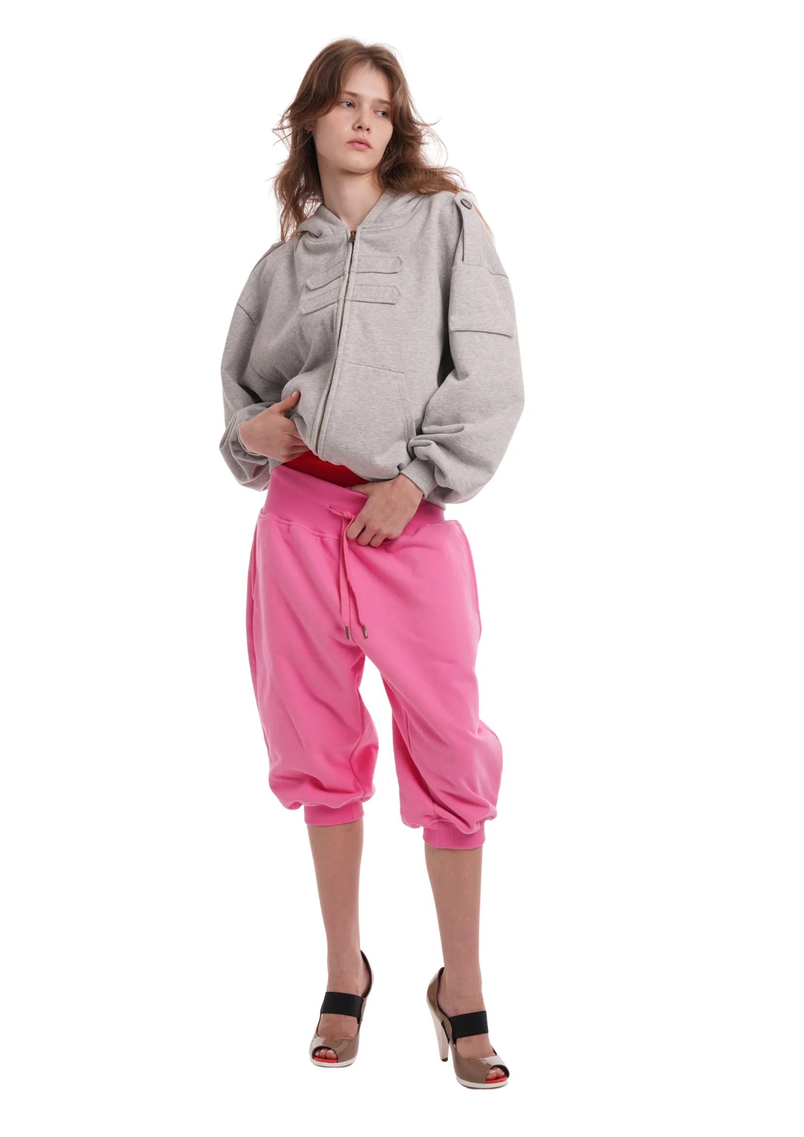 SWEATS SET CAPRIS IN WORN ROSIE PINK - Image 8
