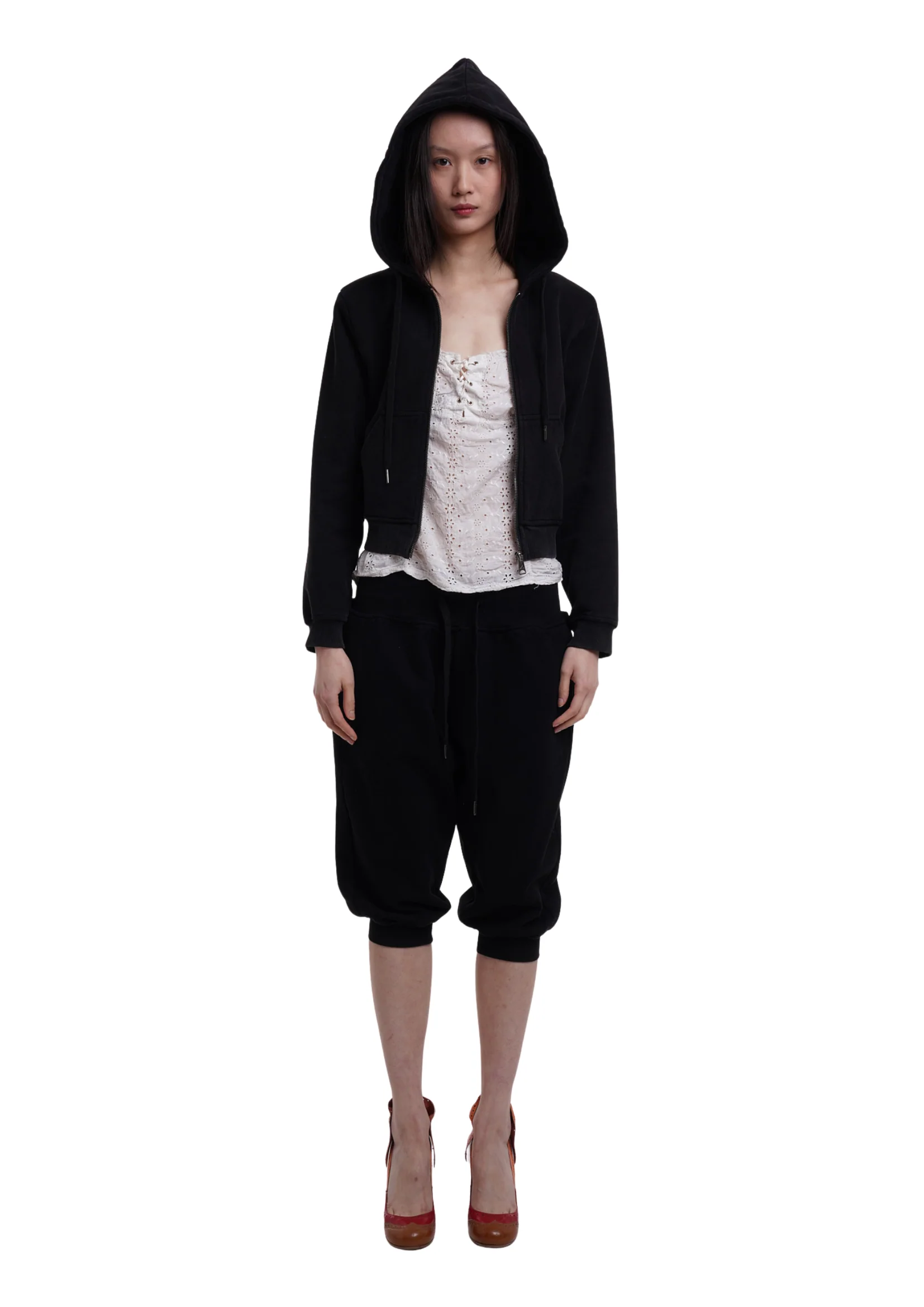 SWEATS SET HOODIE IN WORN BLACK - Image 2