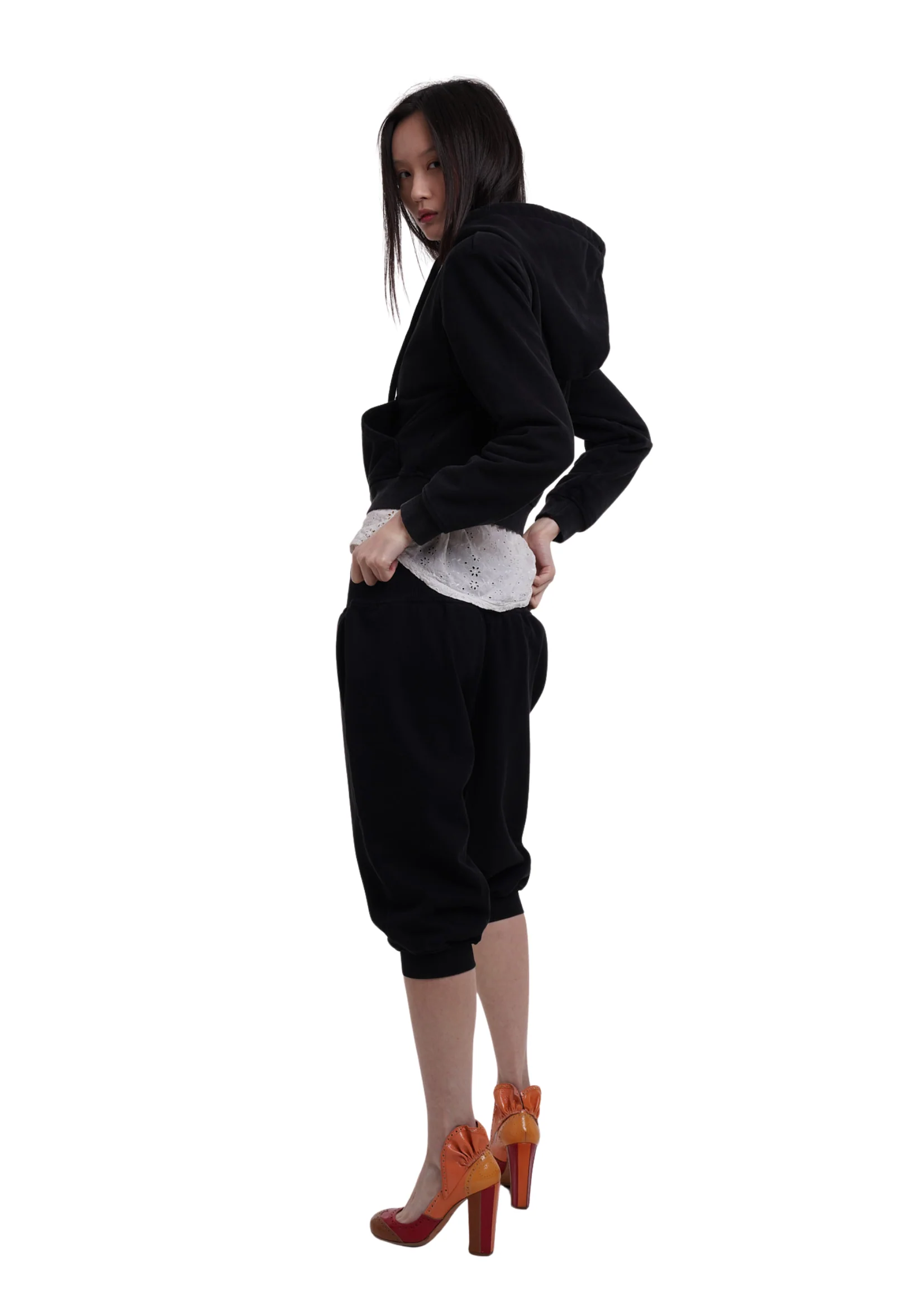 SWEATS SET HOODIE IN WORN BLACK - Image 3