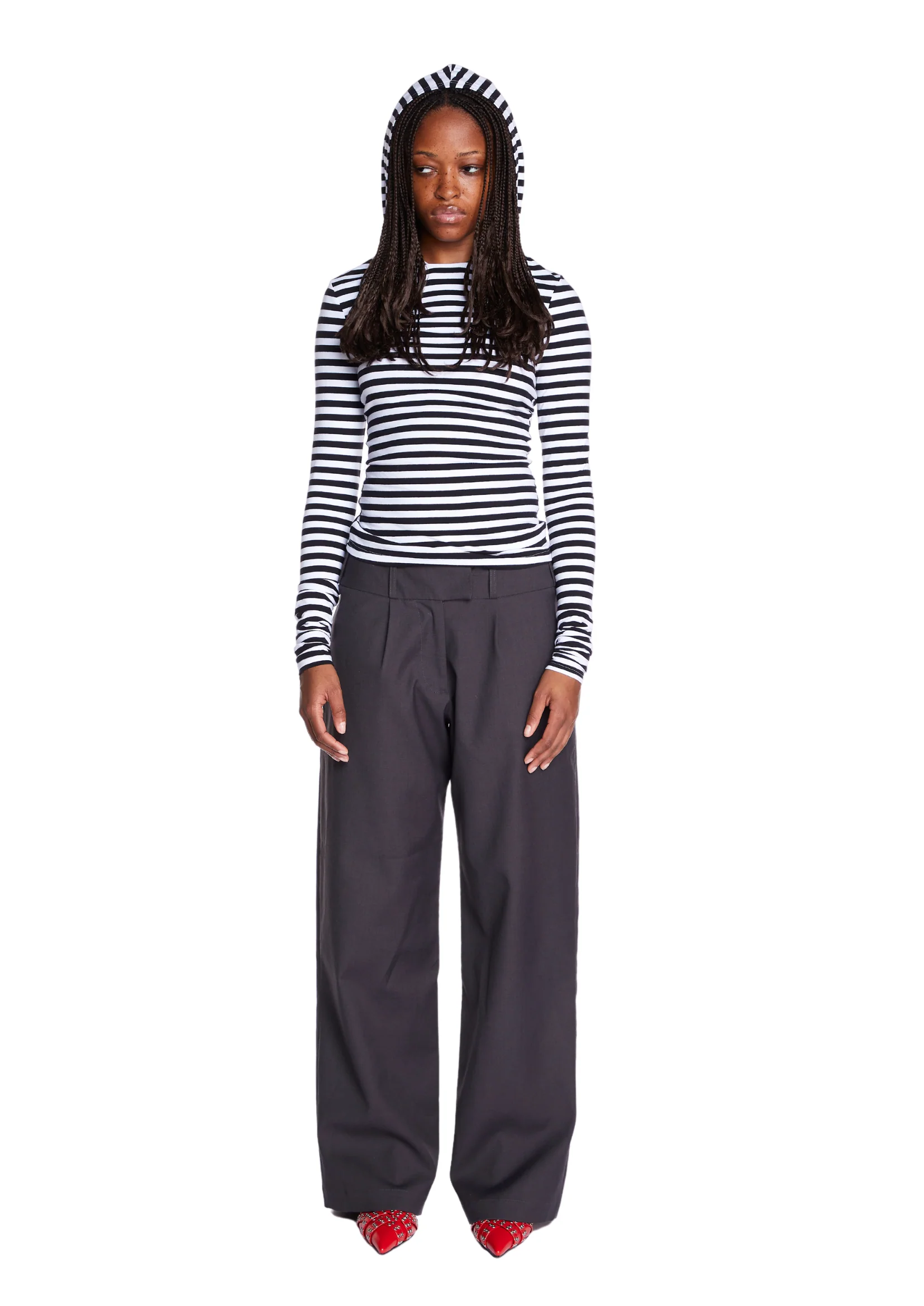 THE BELLA TOP IN BLACK & WHITE STRIPES