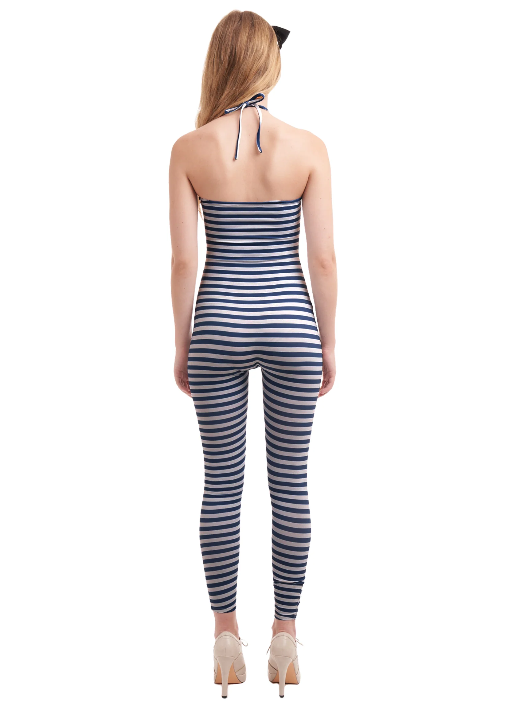 THE INFLUENCE JUMPSUIT IN BLUE & WHITE STRIPES - Image 4