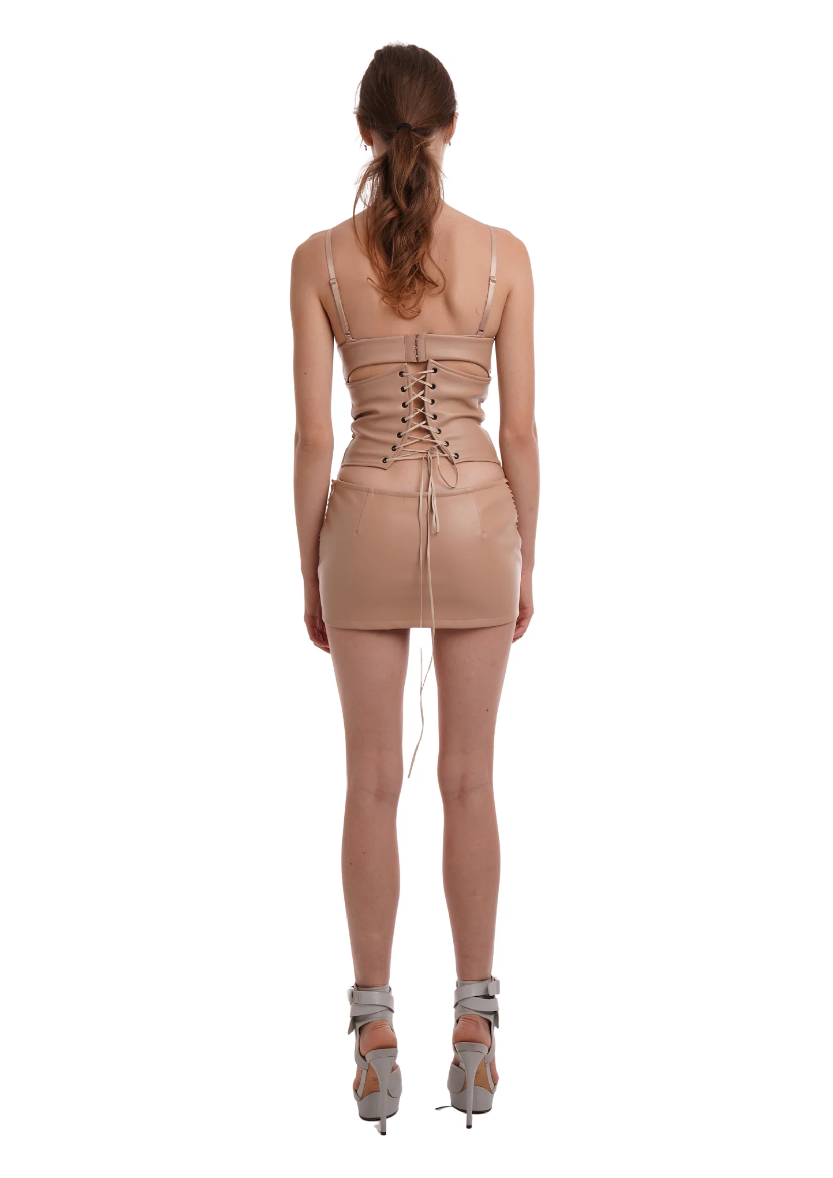 THE LAZER SKIRT IN BEIGE - Image 6