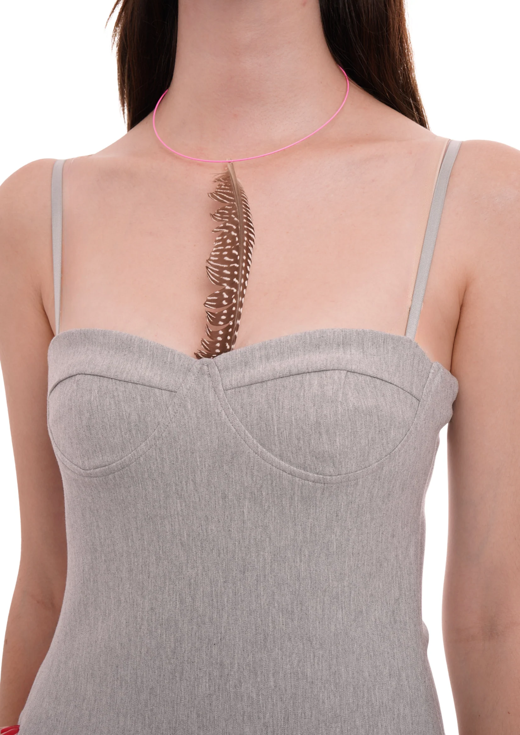 THE PLUNGE BODYSUIT IN GREY MARL - Image 3