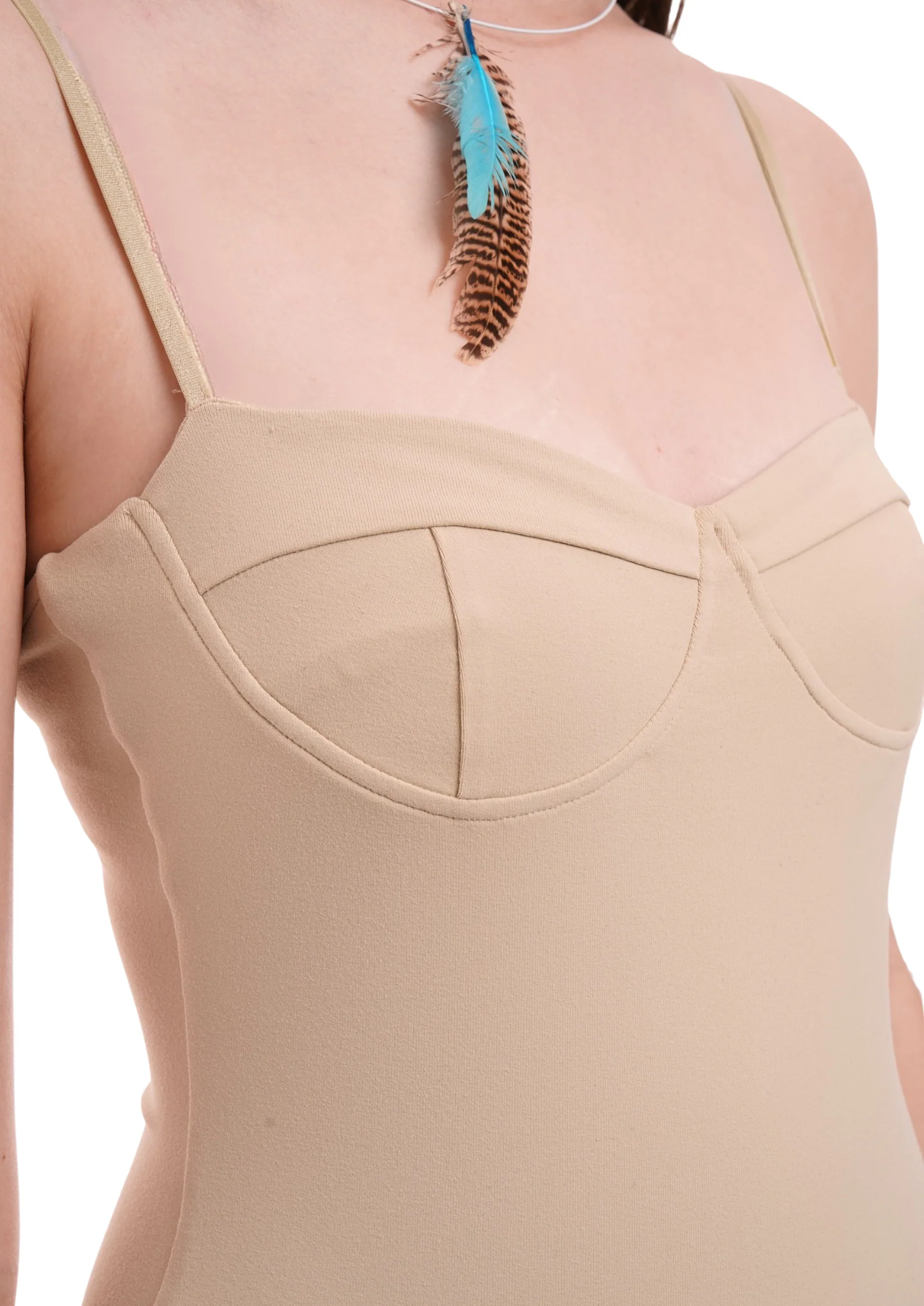 THE PLUNGE BODYSUIT IN LIGHT TAUPE - Image 5
