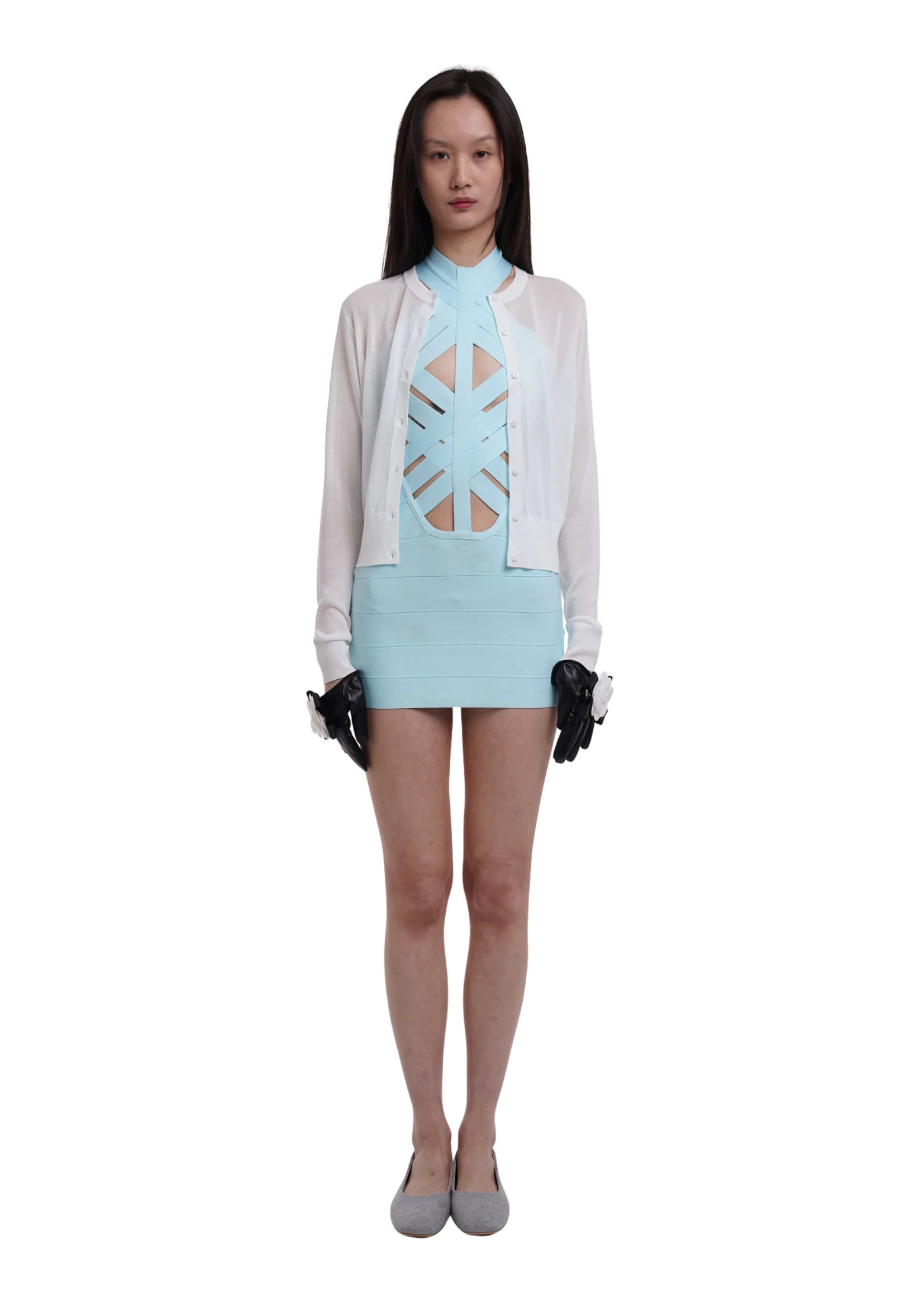 THE UNCOVER BANDAGE DRESS IN ICE - Image 2