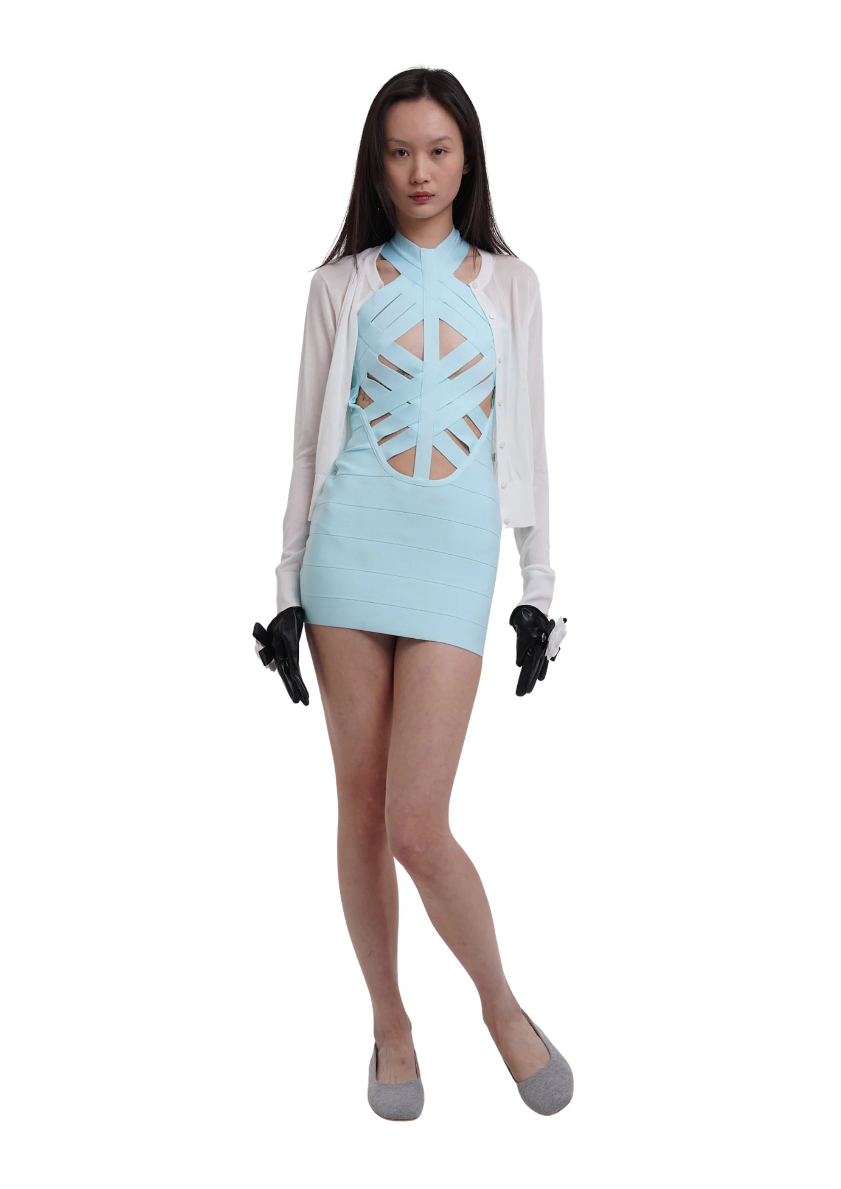 THE UNCOVER BANDAGE DRESS IN ICE - Image 3