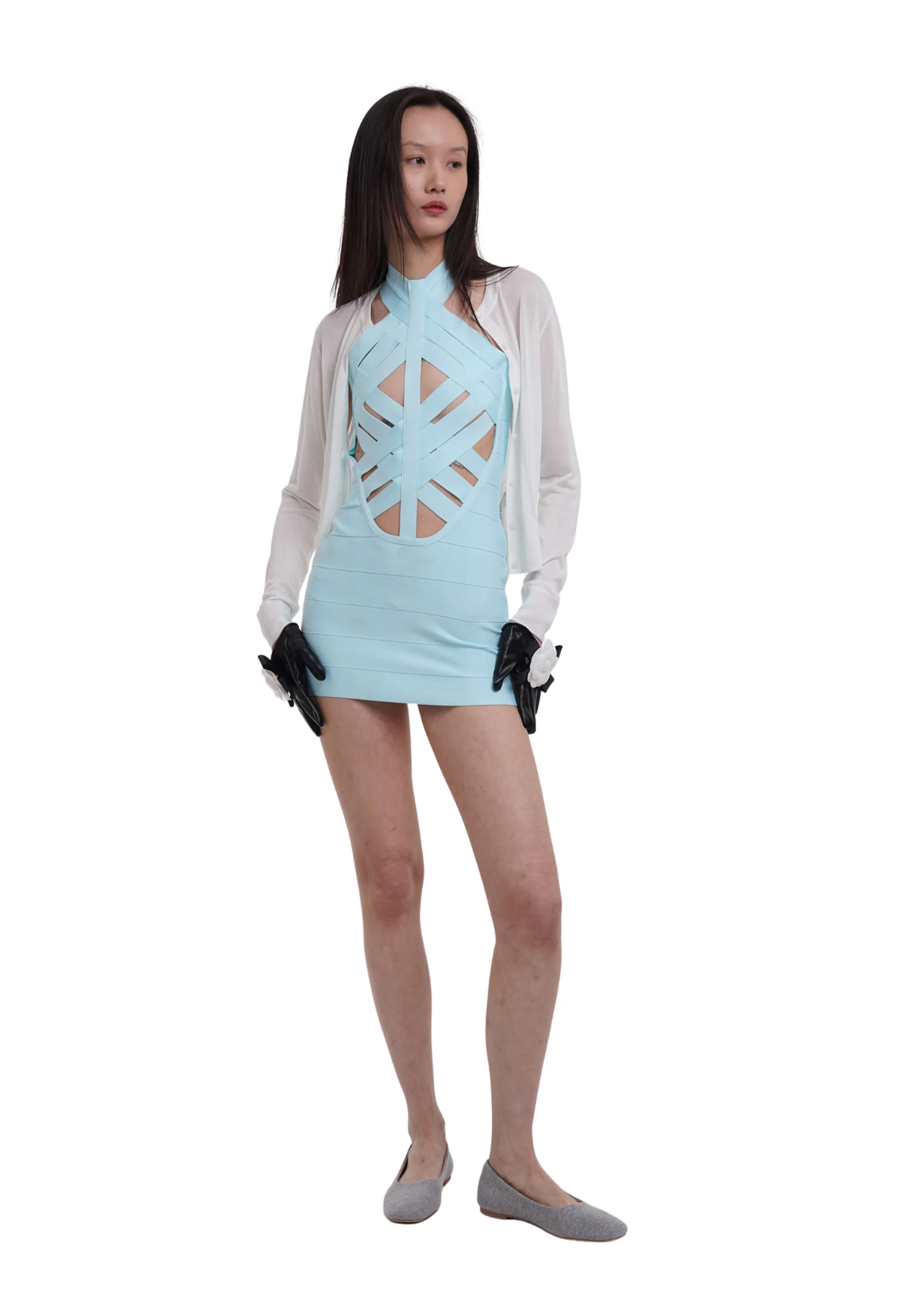 THE UNCOVER BANDAGE DRESS IN ICE - Image 5
