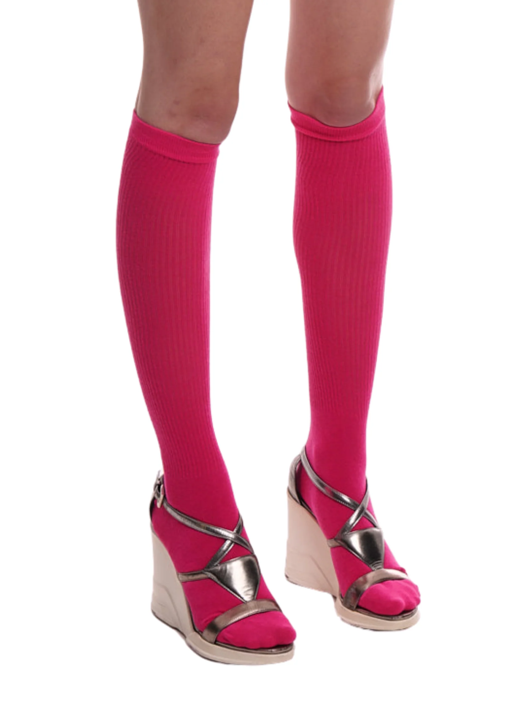 KNEE HIGH SOCKS IN ROSIE PINK - Image 3