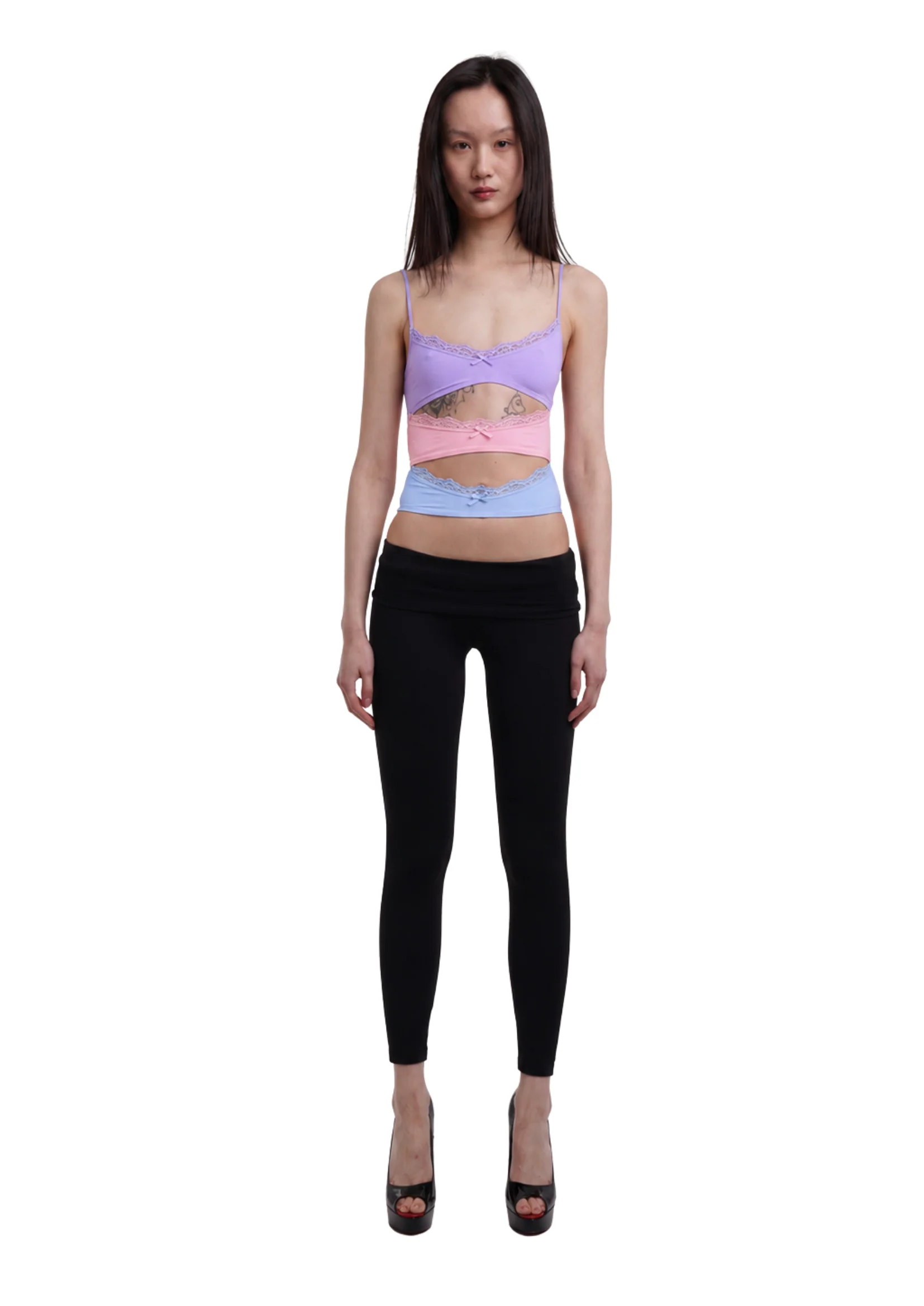 TRIPLE LAYERED BRA IN PURPLE PINK & BLUE