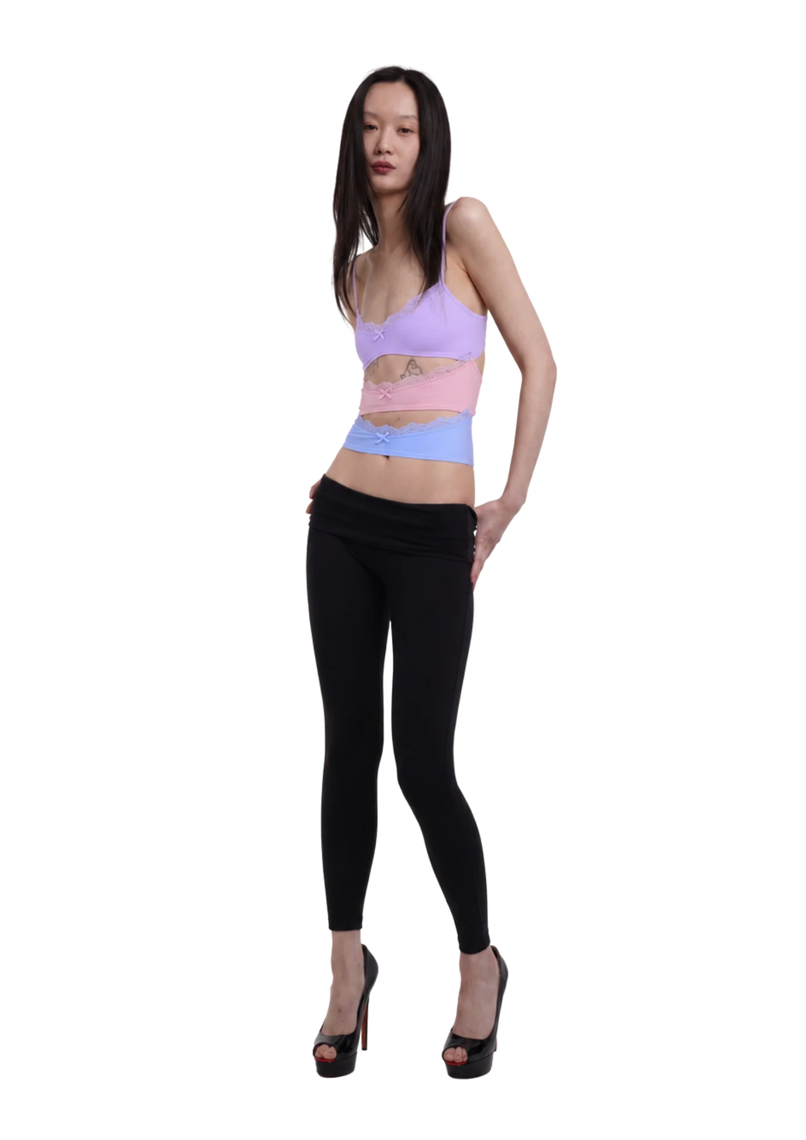 TRIPLE LAYERED BRA IN PURPLE PINK & BLUE - Image 3