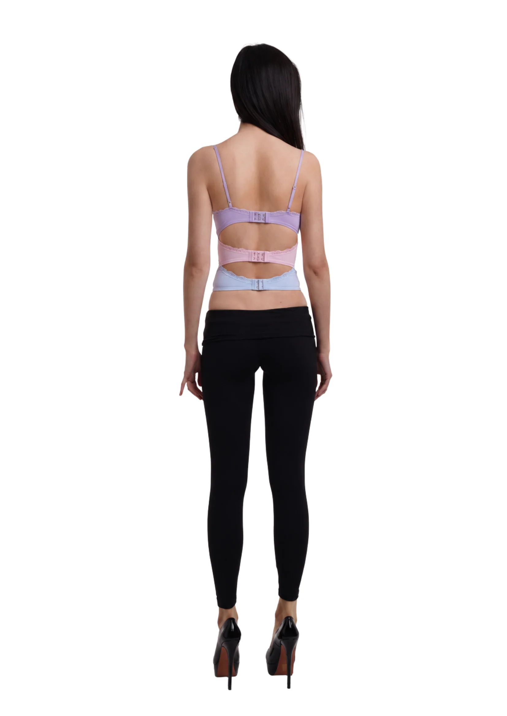 TRIPLE LAYERED BRA IN PURPLE PINK & BLUE - Image 4