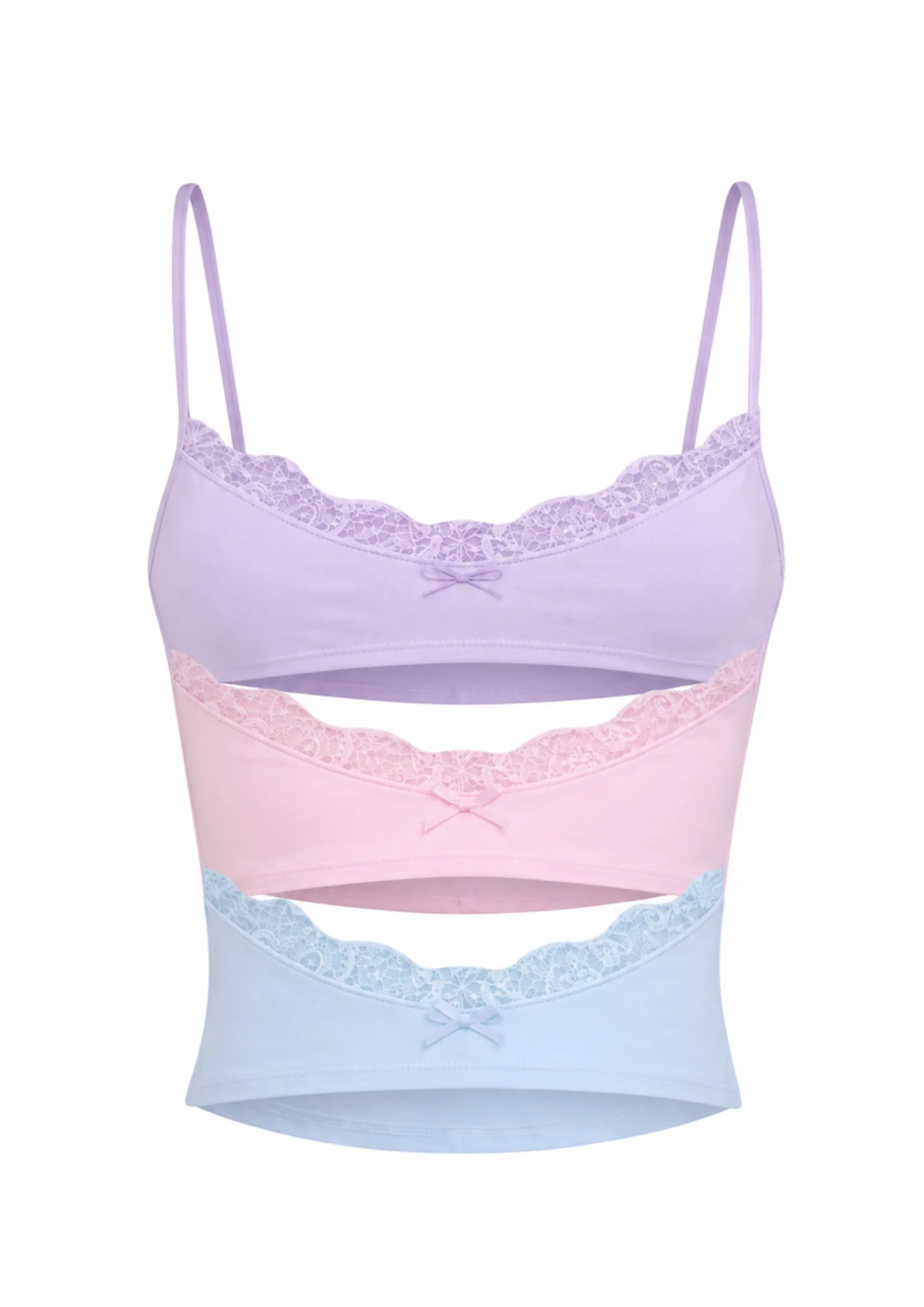 TRIPLE LAYERED BRA IN PURPLE PINK & BLUE - Image 5