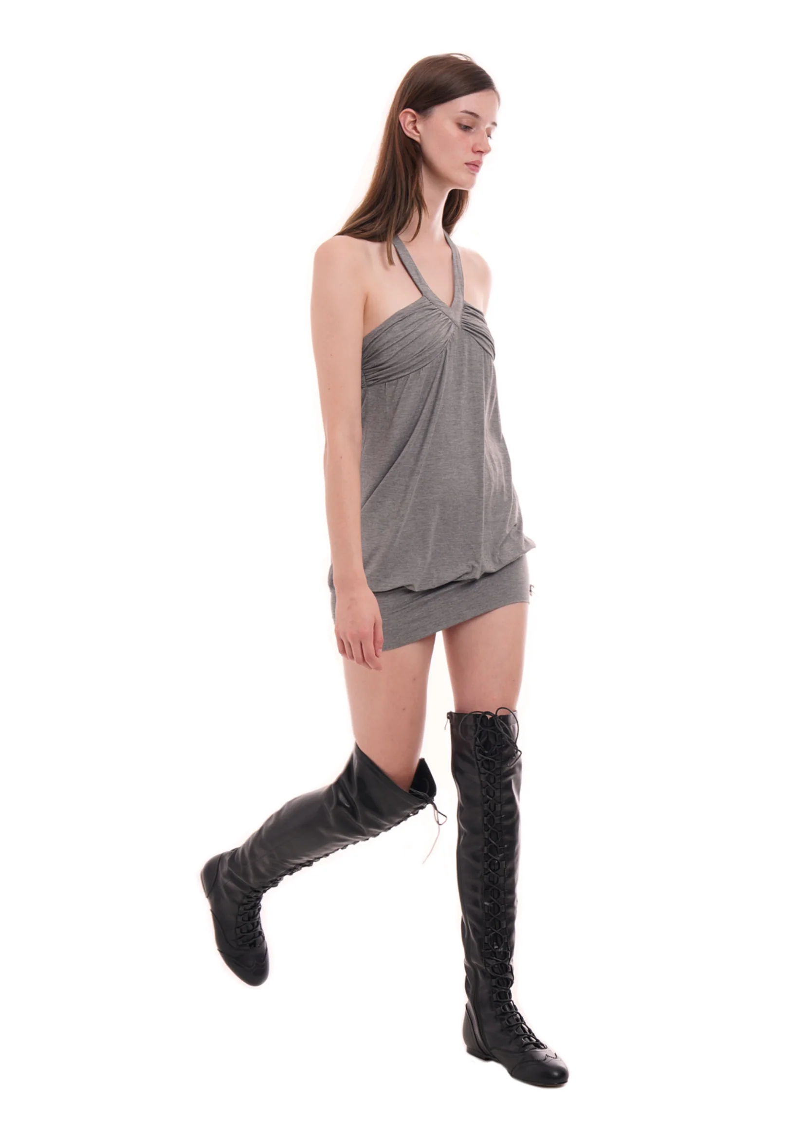 TWIST DRESS IN MID GREY - Image 2