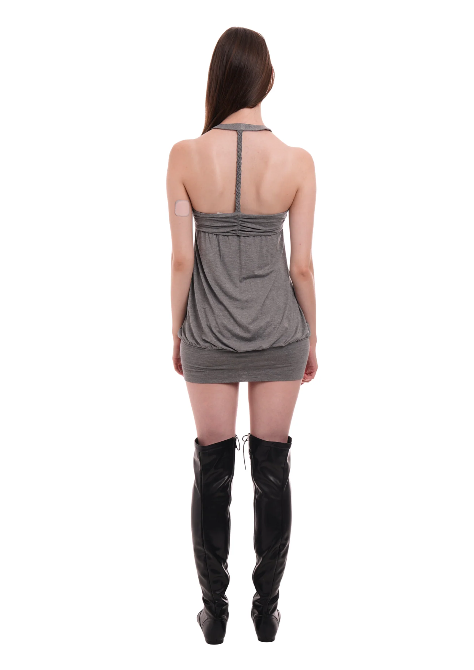 TWIST DRESS IN MID GREY - Image 3