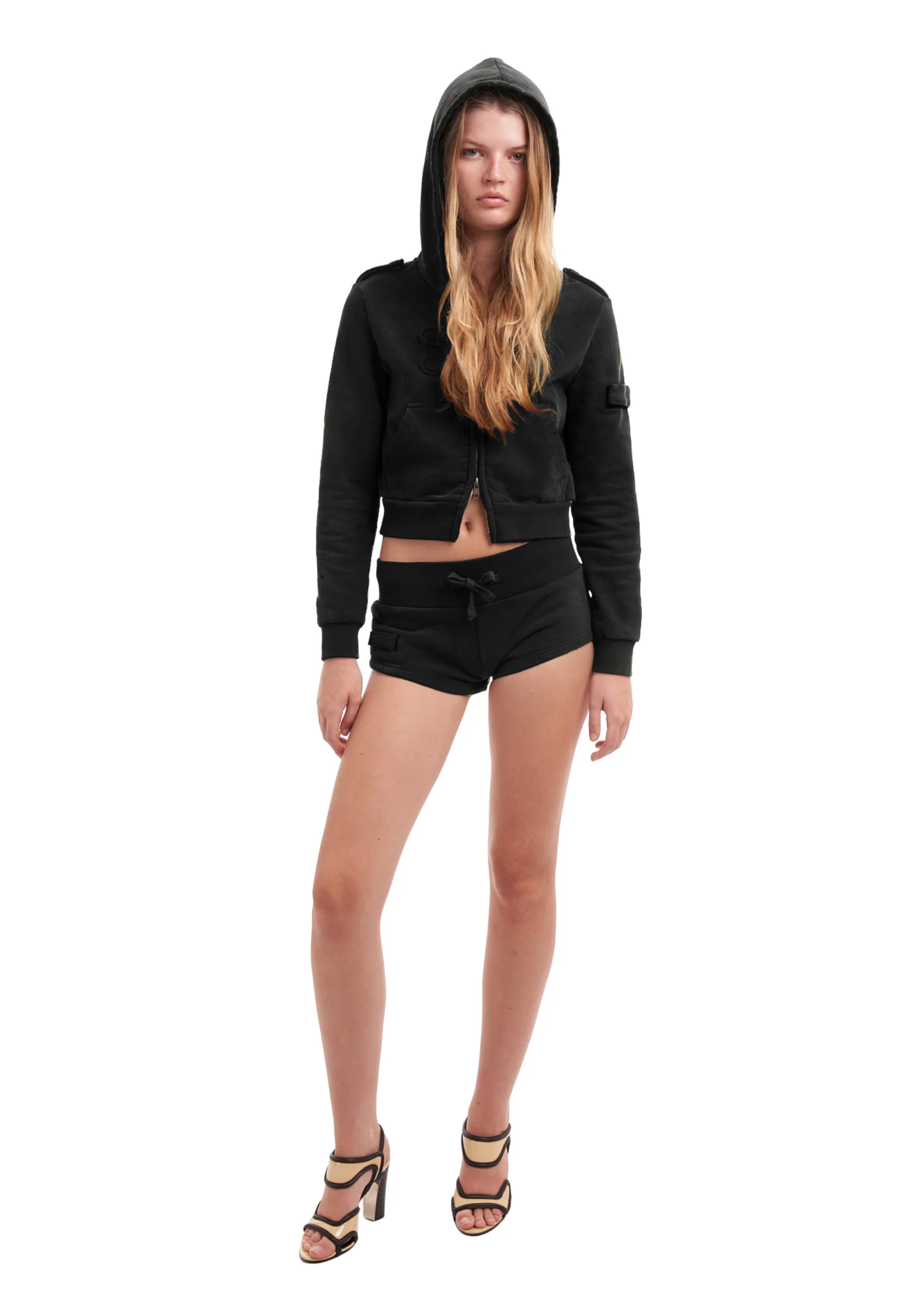 UTILITY BOOTY SHORTS IN BLACK - Image 3