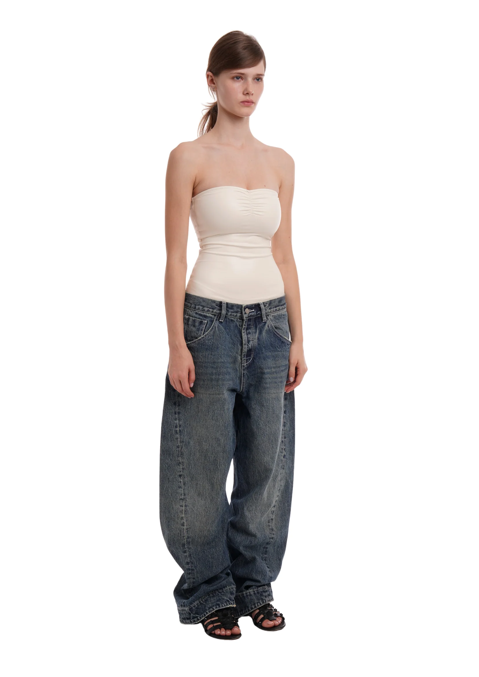 CONVEX LOW WAIST JEANS IN LIGHT WASH - Image 3
