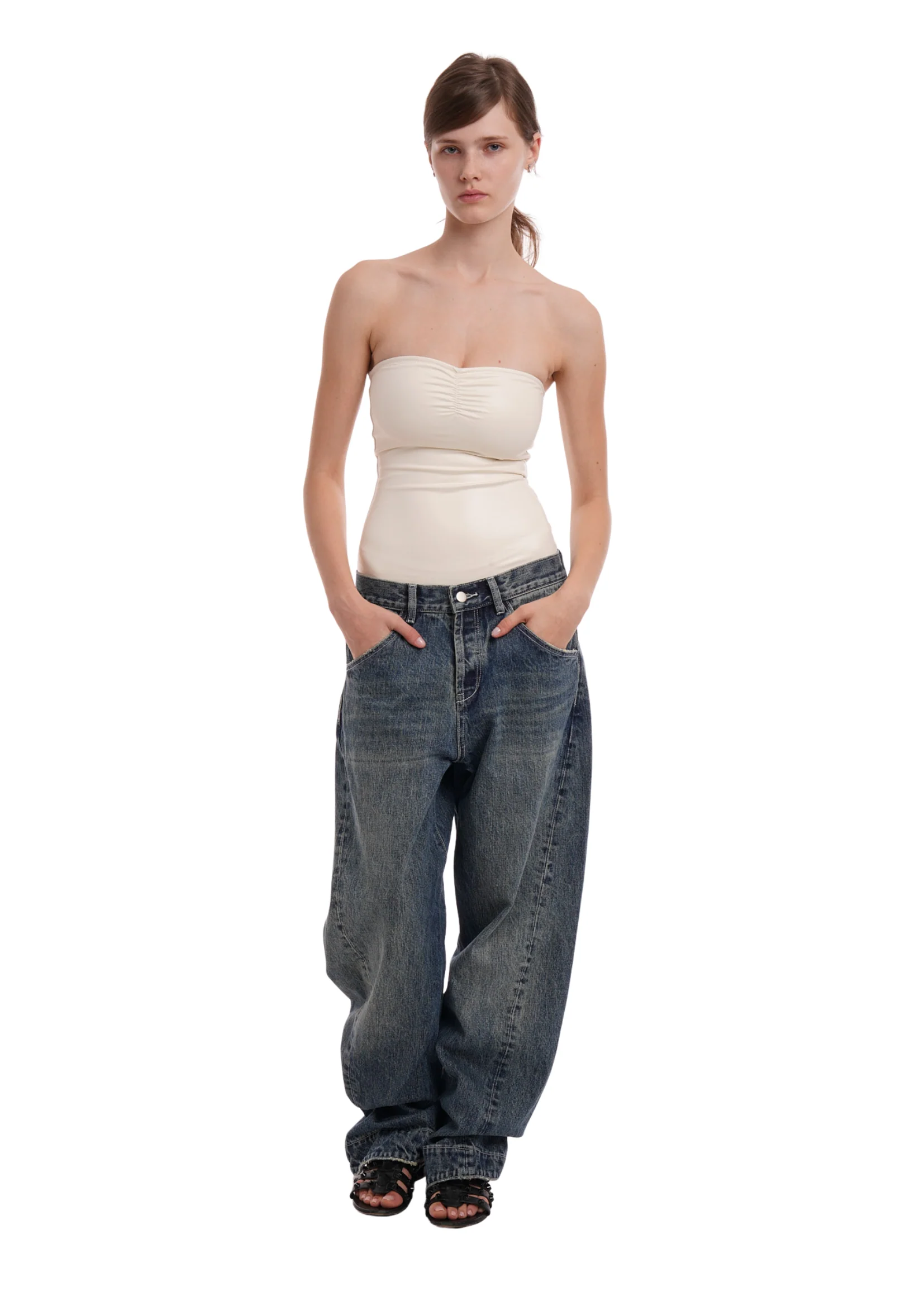 CONVEX LOW WAIST JEANS IN LIGHT WASH - Image 4