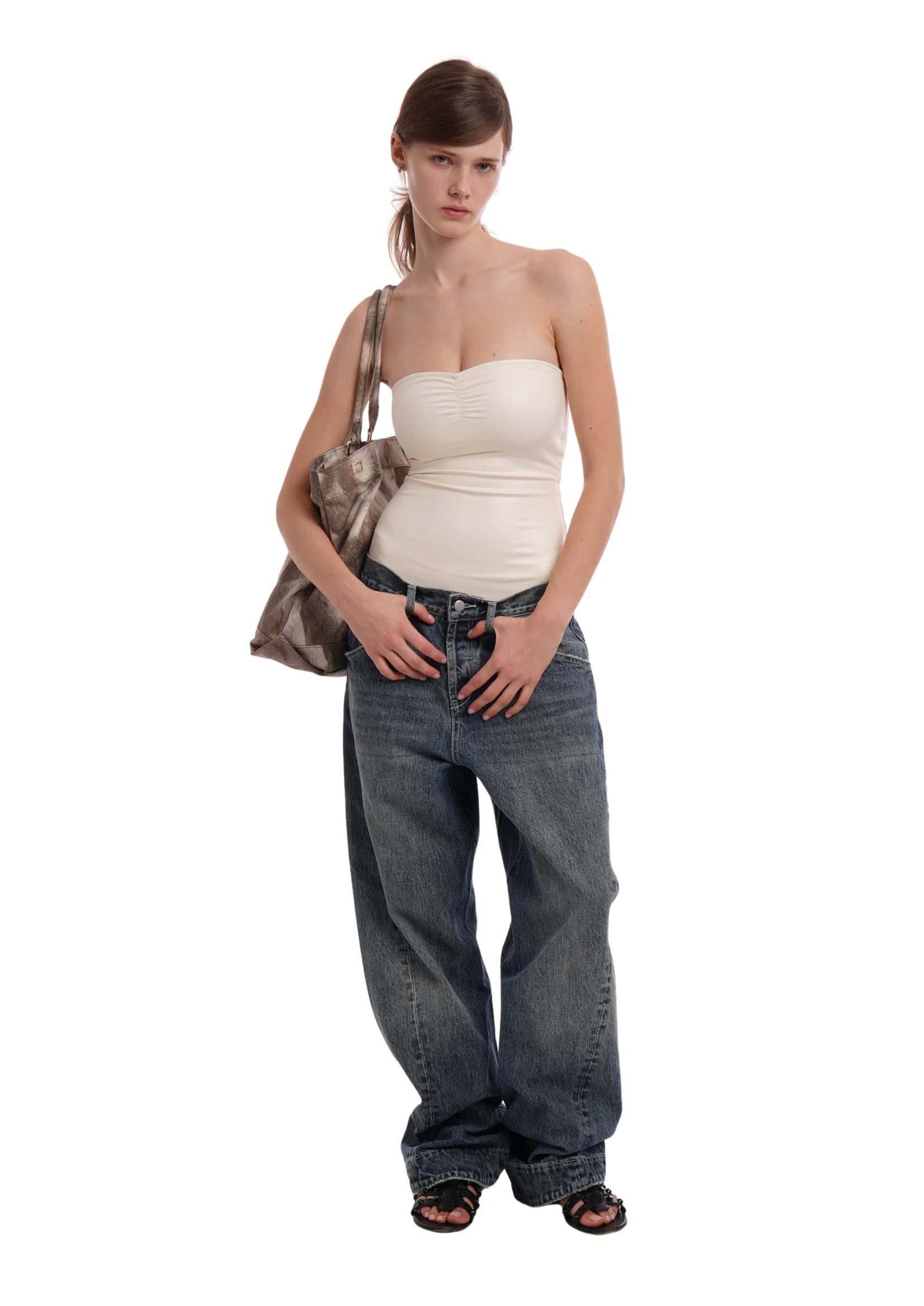CONVEX LOW WAIST JEANS IN LIGHT WASH - Image 5
