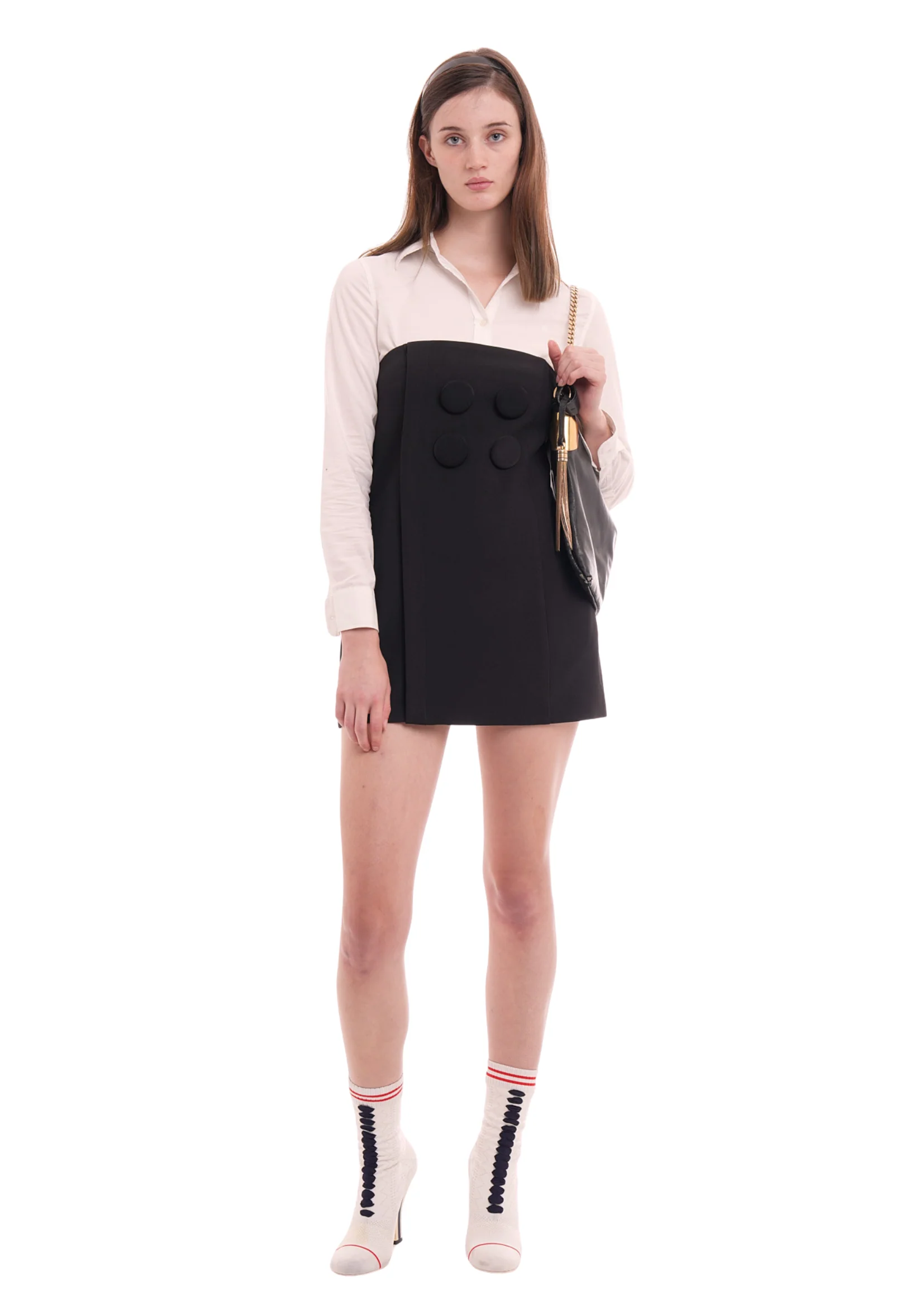 WRAP BUTTON UP DRESS IN BLACK - Image 3