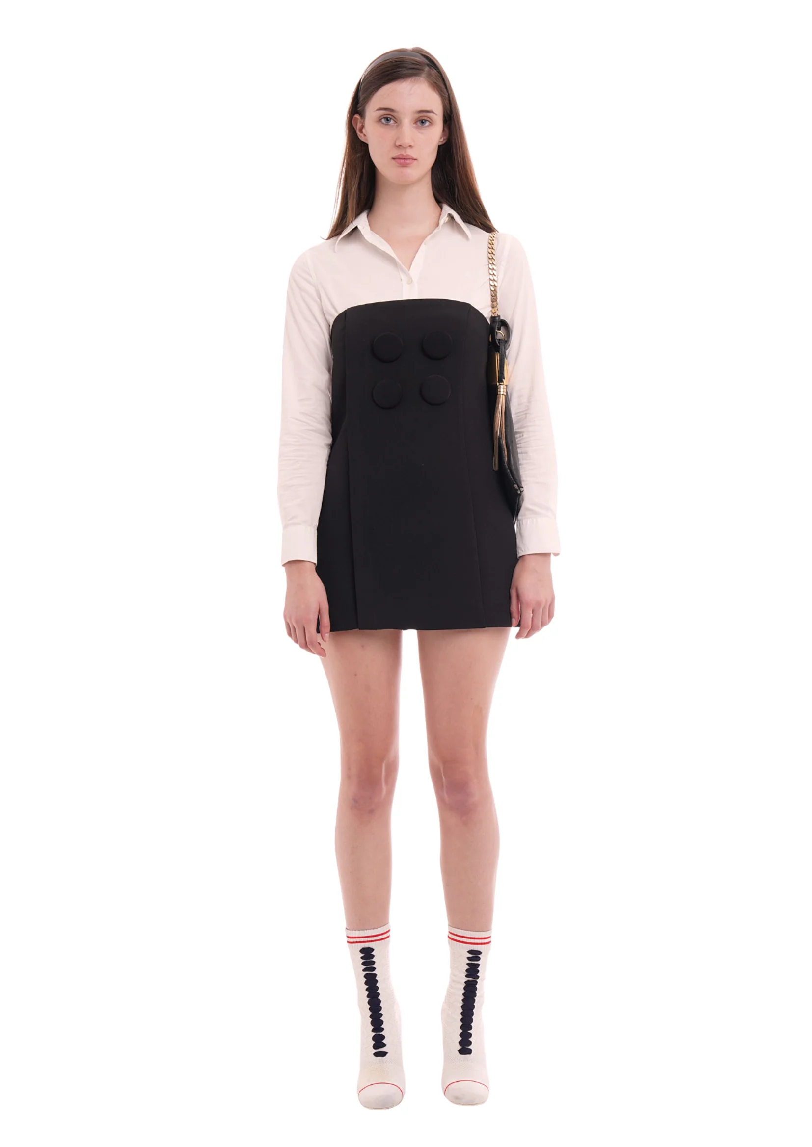 WRAP BUTTON UP DRESS IN BLACK - Image 6
