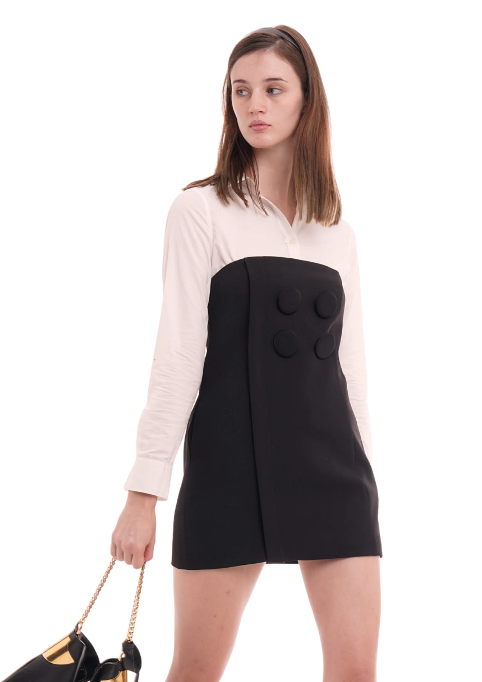 WRAP BUTTON UP DRESS IN BLACK - Image 7